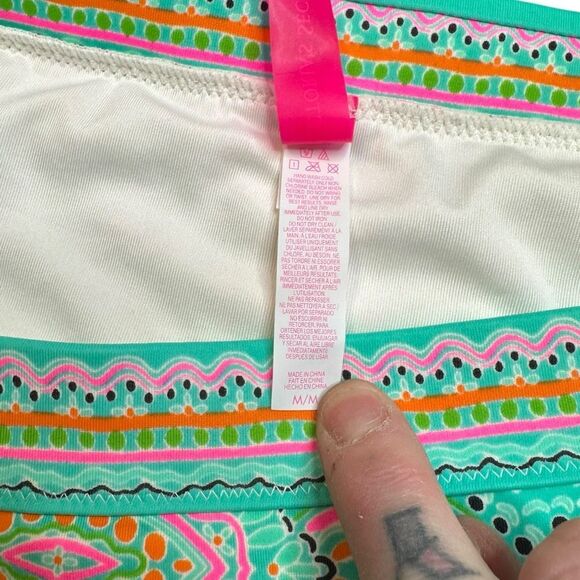 Victoria's Secret Green and White Bikini Swim Bottoms Medium - Picture 5 of 7